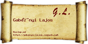 Gabányi Lajos névjegykártya