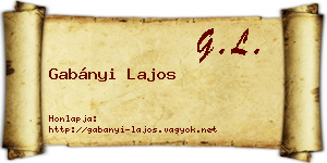 Gabányi Lajos névjegykártya